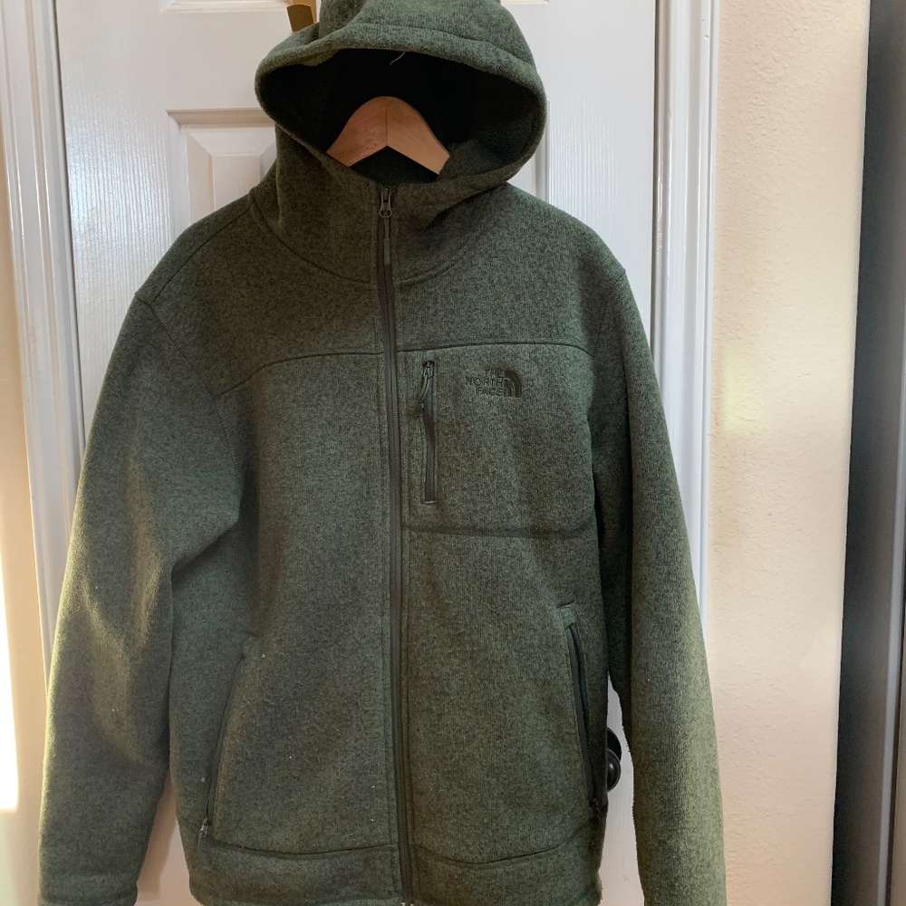 THE NORTH FACE HOODIE FLEECE FULL ZIP JACKET EN'S LARGE GRAY